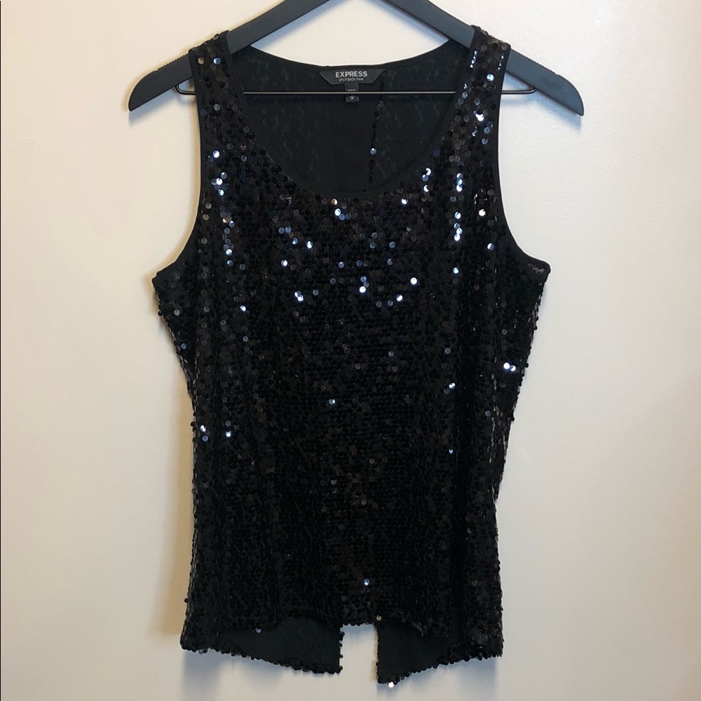 Nwot Express Split Back Sequin Tank - image 1
